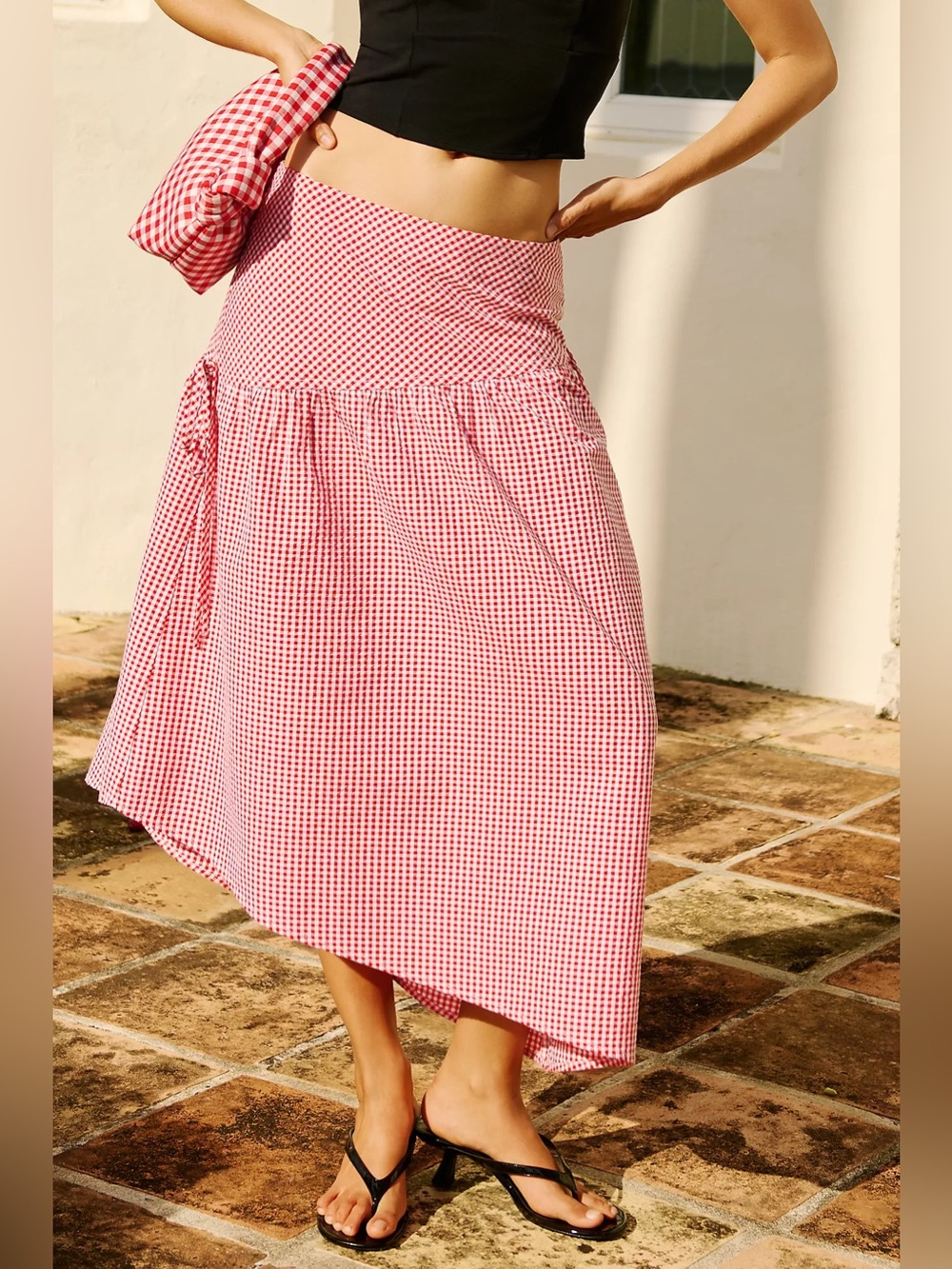 Anthropologie Maeve Asymmetric Picnic Midi Skirt US 2 / UK 6 - Picture 3 of 9